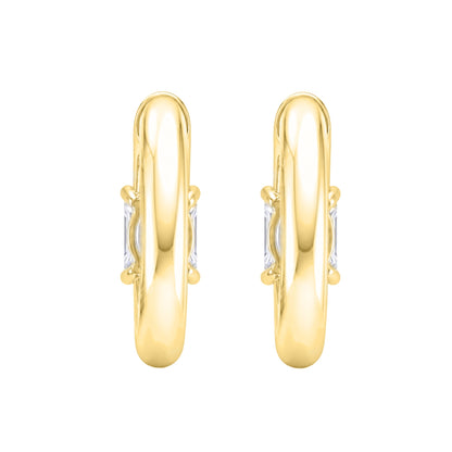 Lab-Grown Diamond Solitaire Hoop Earrings in 14K White Gold or 14K Yellow Gold