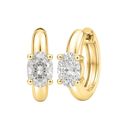 Lab-Grown Diamond Solitaire Hoop Earrings in 14K White Gold or 14K Yellow Gold