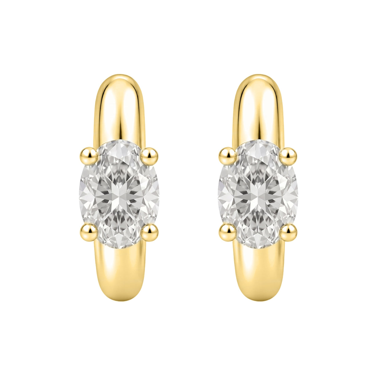 Lab-Grown Diamond Solitaire Hoop Earrings in 14K White Gold or 14K Yellow Gold
