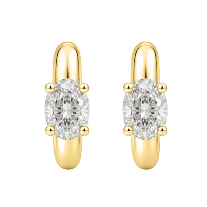 Lab-Grown Diamond Solitaire Hoop Earrings in 14K White Gold or 14K Yellow Gold