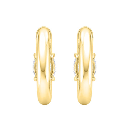 Lab-Grown Diamond Oval Hoop Earrings in 14K White Gold or 14K Yellow Gold
