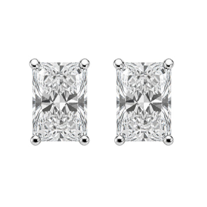Lab-Grown Diamond Radiant Solitaire Stud Earrings in 14K White Gold or 14K Yellow Gold