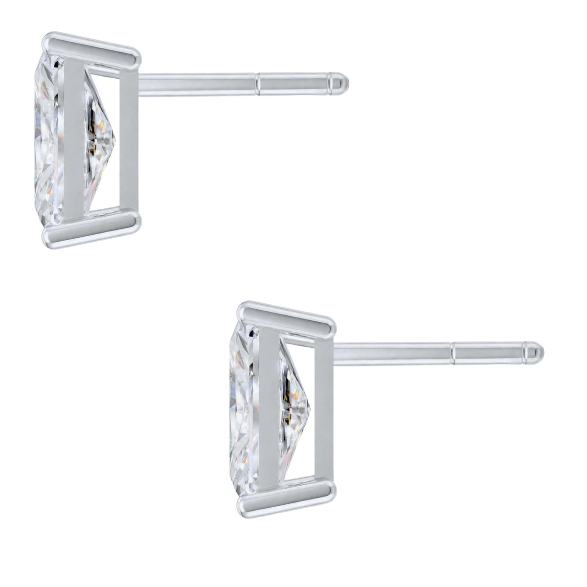 Lab-Grown Diamond Radiant Solitaire Stud Earrings in 14K White Gold or 14K Yellow Gold