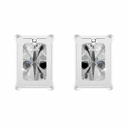 Lab-Grown Diamond Radiant Solitaire Stud Earrings in 14K White Gold or 14K Yellow Gold