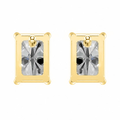 Lab-Grown Diamond Radiant Solitaire Stud Earrings in 14K White Gold or 14K Yellow Gold