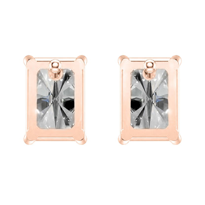 Lab-Grown Diamond Radiant Solitaire Stud Earrings in 14K White Gold or 14K Yellow Gold
