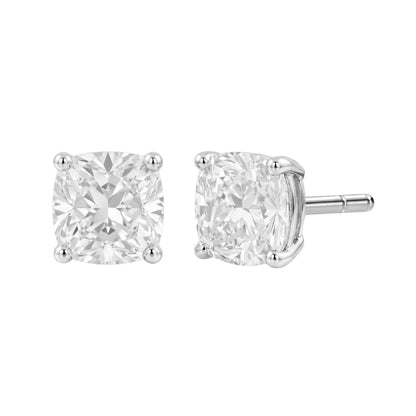 Lab-Grown Diamond Cushion Solitaire Stud Earrings in 14K White Gold or 14K Yellow Gold