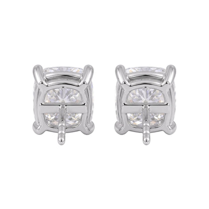 Lab-Grown Diamond Cushion Solitaire Stud Earrings in 14K White Gold or 14K Yellow Gold