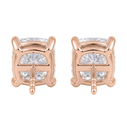Lab-Grown Diamond Cushion Solitaire Stud Earrings in 14K White Gold or 14K Yellow Gold