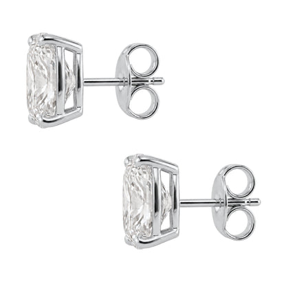 Lab-Grown Diamond Long Cushion Solitaire Stud Earrings in 14K White Gold or 14K Yellow Gold