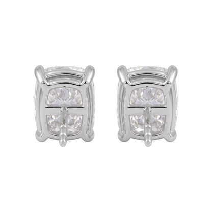Lab-Grown Diamond Long Cushion Solitaire Stud Earrings in 14K White Gold or 14K Yellow Gold