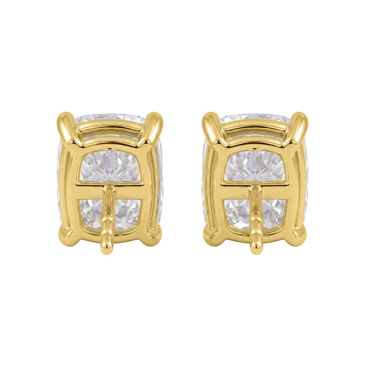 Lab-Grown Diamond Long Cushion Solitaire Stud Earrings in 14K White Gold or 14K Yellow Gold