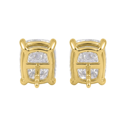 Lab-Grown Diamond Long Cushion Solitaire Stud Earrings in 14K White Gold or 14K Yellow Gold