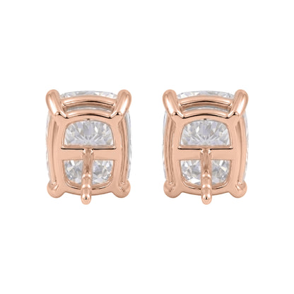 Lab-Grown Diamond Long Cushion Solitaire Stud Earrings in 14K White Gold or 14K Yellow Gold