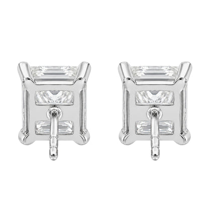 Lab-Grown Diamond Asscher Solitaire Stud Earrings in 14K White Gold or 14K Yellow Gold