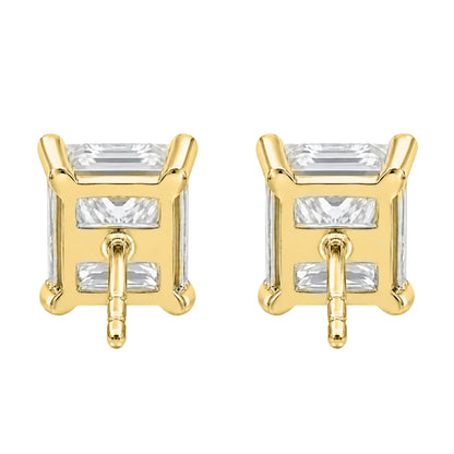 Lab-Grown Diamond Asscher Solitaire Stud Earrings in 14K White Gold or 14K Yellow Gold