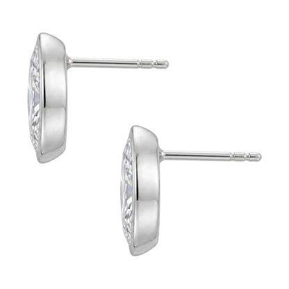 Lab-Grown Diamond Marquise Solitaire Bezel Stud Earrings in 14K White Gold or 14K Yellow Gold