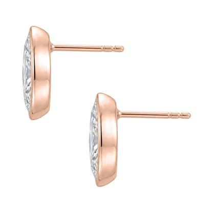 Lab-Grown Diamond Marquise Solitaire Bezel Stud Earrings in 14K White Gold or 14K Yellow Gold