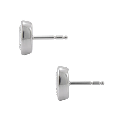Lab-Grown Diamond Long Cushion Solitaire Bezel Stud Earrings in 14K White Gold or 14K Yellow Gold