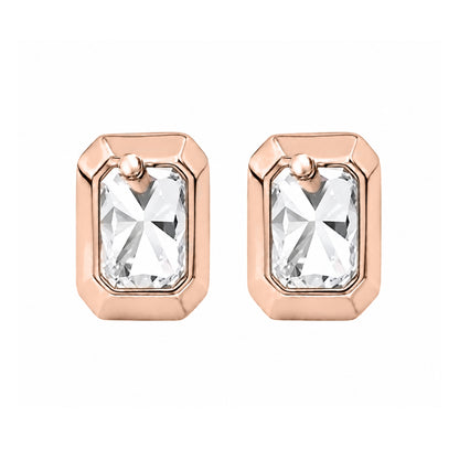 Lab-Grown Diamond Radiant Solitaire Bezel Stud Earrings in 14K White Gold or 14K Yellow Gold