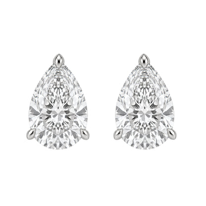 Lab-Grown Diamond Pear Solitaire Stud Earrings in 14K White Gold or 14K Yellow Gold