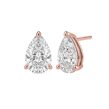 Lab-Grown Diamond Pear Solitaire Stud Earrings in 14K White Gold or 14K Yellow Gold