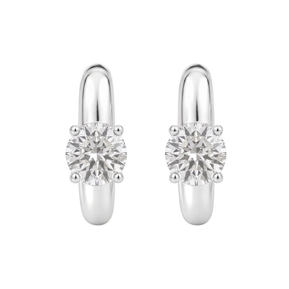 Lab-Grown Diamond Round Hoop Earrings in 14K White Gold or 14K Yellow Gold