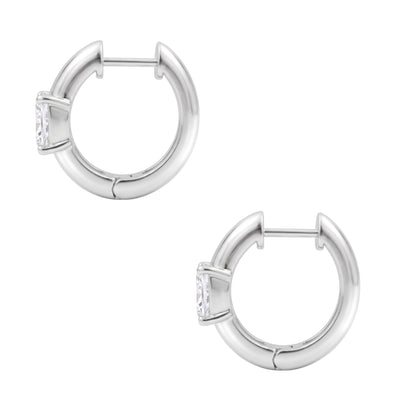 Lab-Grown Diamond Solitaire Hoop Earrings in 14K White Gold or 14K Yellow Gold