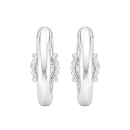 Lab-Grown Diamond Round Hoop Earrings in 14K White Gold or 14K Yellow Gold