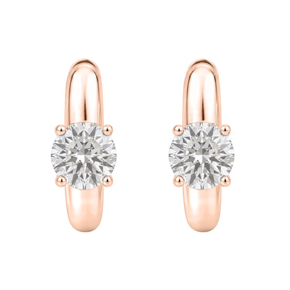 Lab-Grown Diamond Solitaire Hoop Earrings in 14K White Gold or 14K Yellow Gold