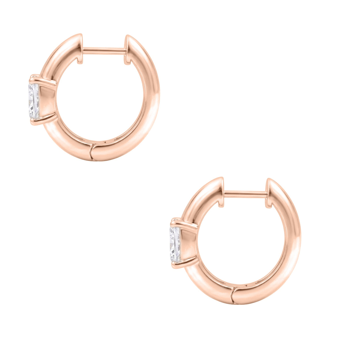 Lab-Grown Diamond Solitaire Hoop Earrings in 14K White Gold or 14K Yellow Gold