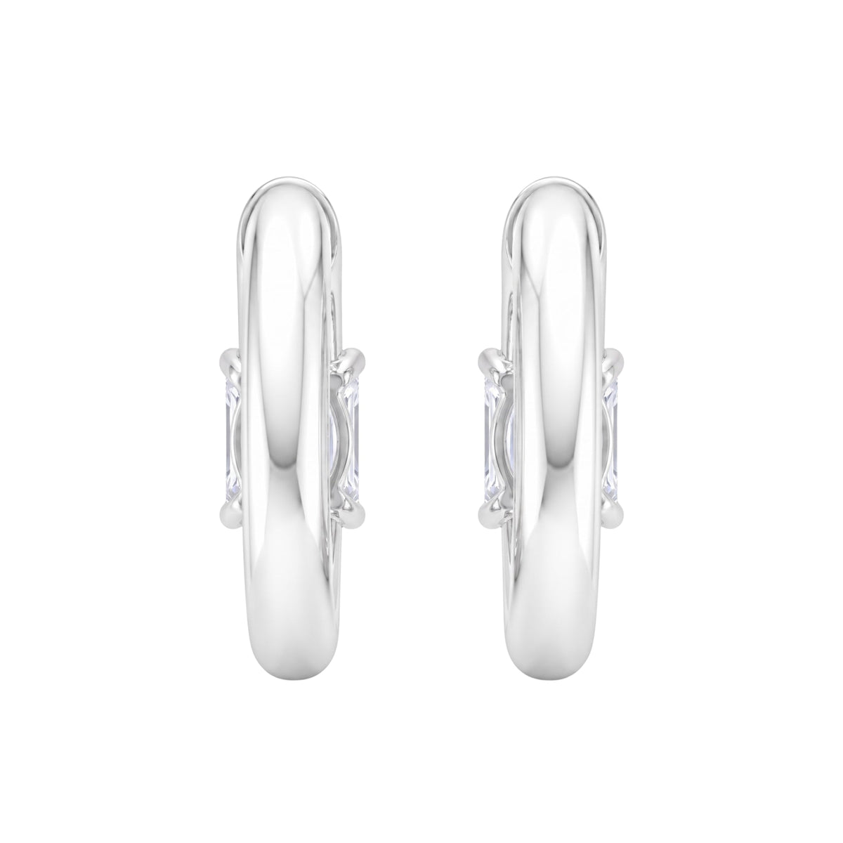 Lab-Grown Diamond Solitaire Hoop Earrings in 14K White Gold or 14K Yellow Gold