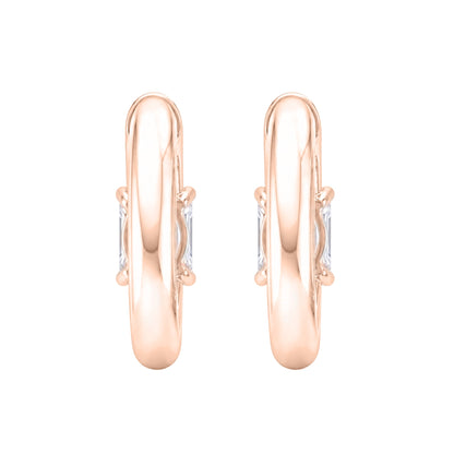 Lab-Grown Diamond Emerald-Cut Hoop Earrings in 14K White Gold or 14K Yellow Gold