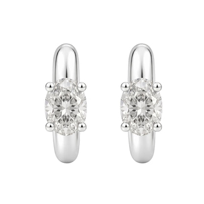 Lab-Grown Diamond Solitaire Hoop Earrings in 14K White Gold or 14K Yellow Gold