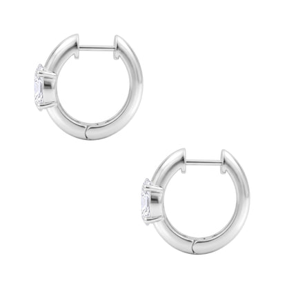 Lab-Grown Diamond Solitaire Hoop Earrings in 14K White Gold or 14K Yellow Gold