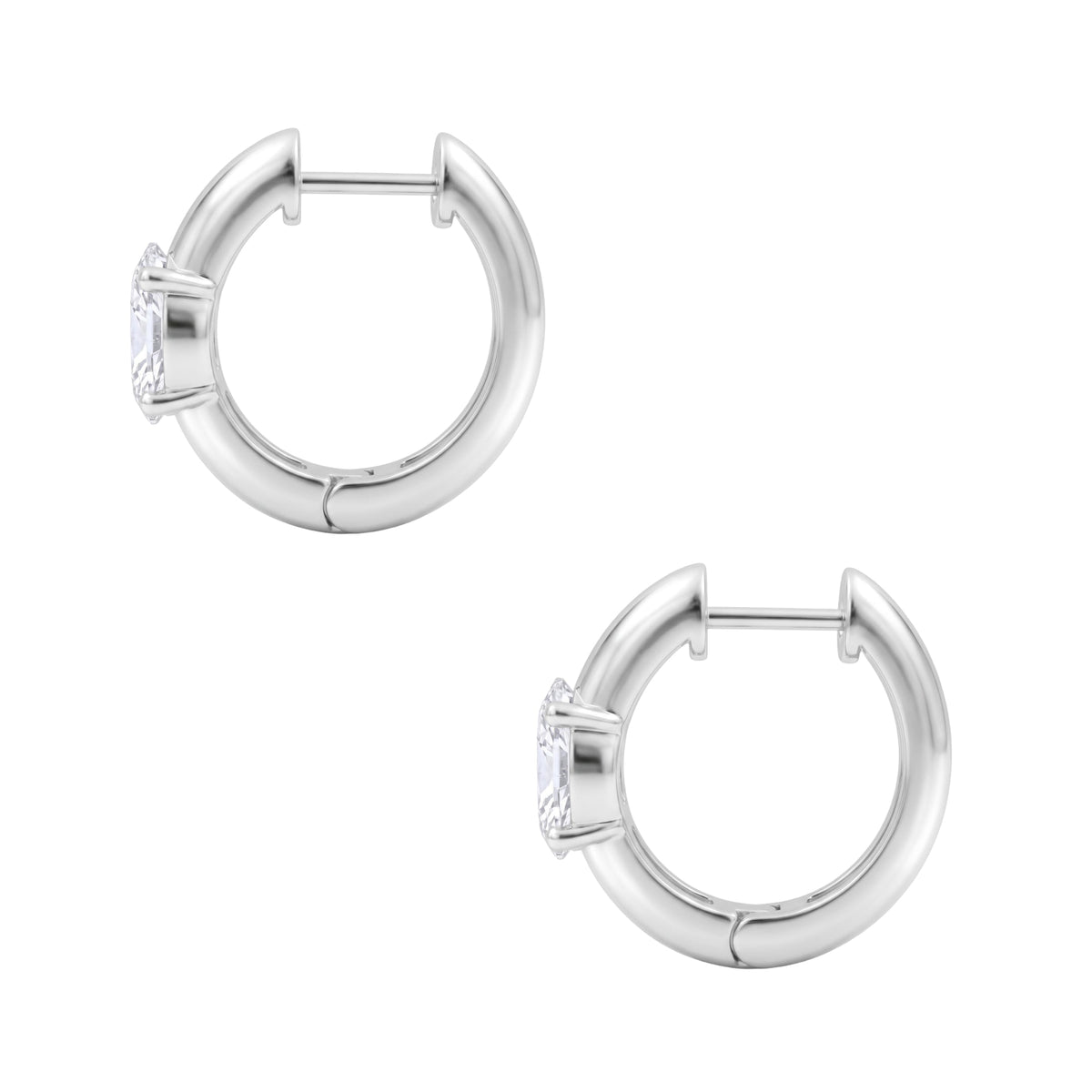 Lab-Grown Diamond Oval Hoop Earrings in 14K White Gold or 14K Yellow Gold