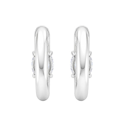 Lab-Grown Diamond Solitaire Hoop Earrings in 14K White Gold or 14K Yellow Gold