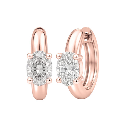 Lab-Grown Diamond Oval Hoop Earrings in 14K White Gold or 14K Yellow Gold