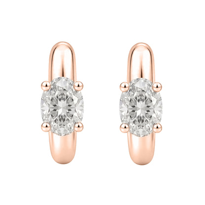 Lab-Grown Diamond Solitaire Hoop Earrings in 14K White Gold or 14K Yellow Gold