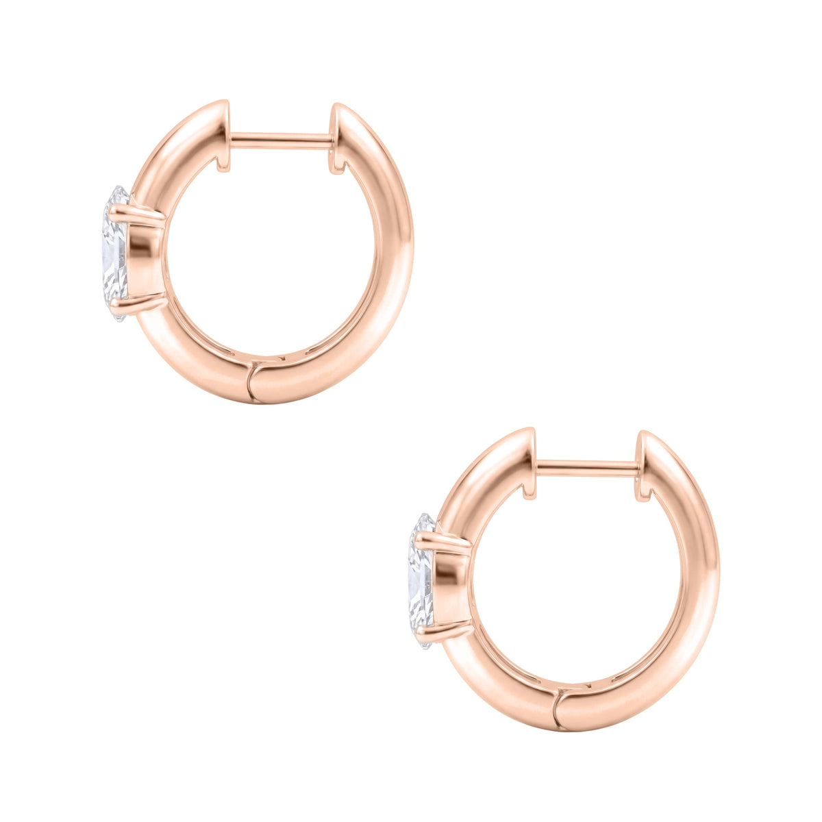 Lab-Grown Diamond Solitaire Hoop Earrings in 14K White Gold or 14K Yellow Gold