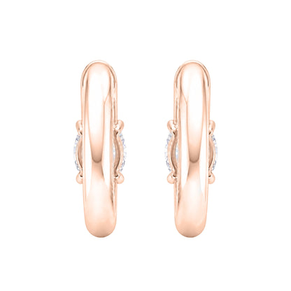 Lab-Grown Diamond Solitaire Hoop Earrings in 14K White Gold or 14K Yellow Gold