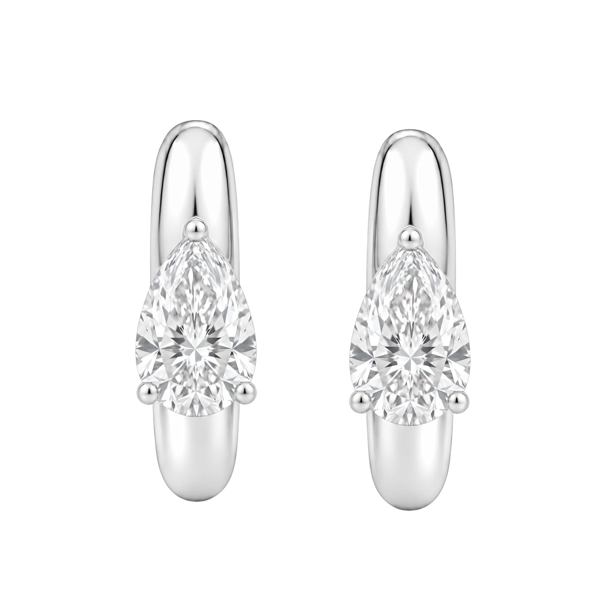 Lab-Grown Diamond Solitaire Hoop Earrings in 14K White Gold or 14K Yellow Gold
