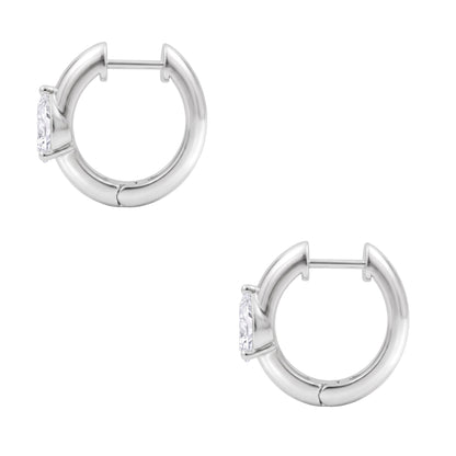 Lab-Grown Diamond Solitaire Hoop Earrings in 14K White Gold or 14K Yellow Gold