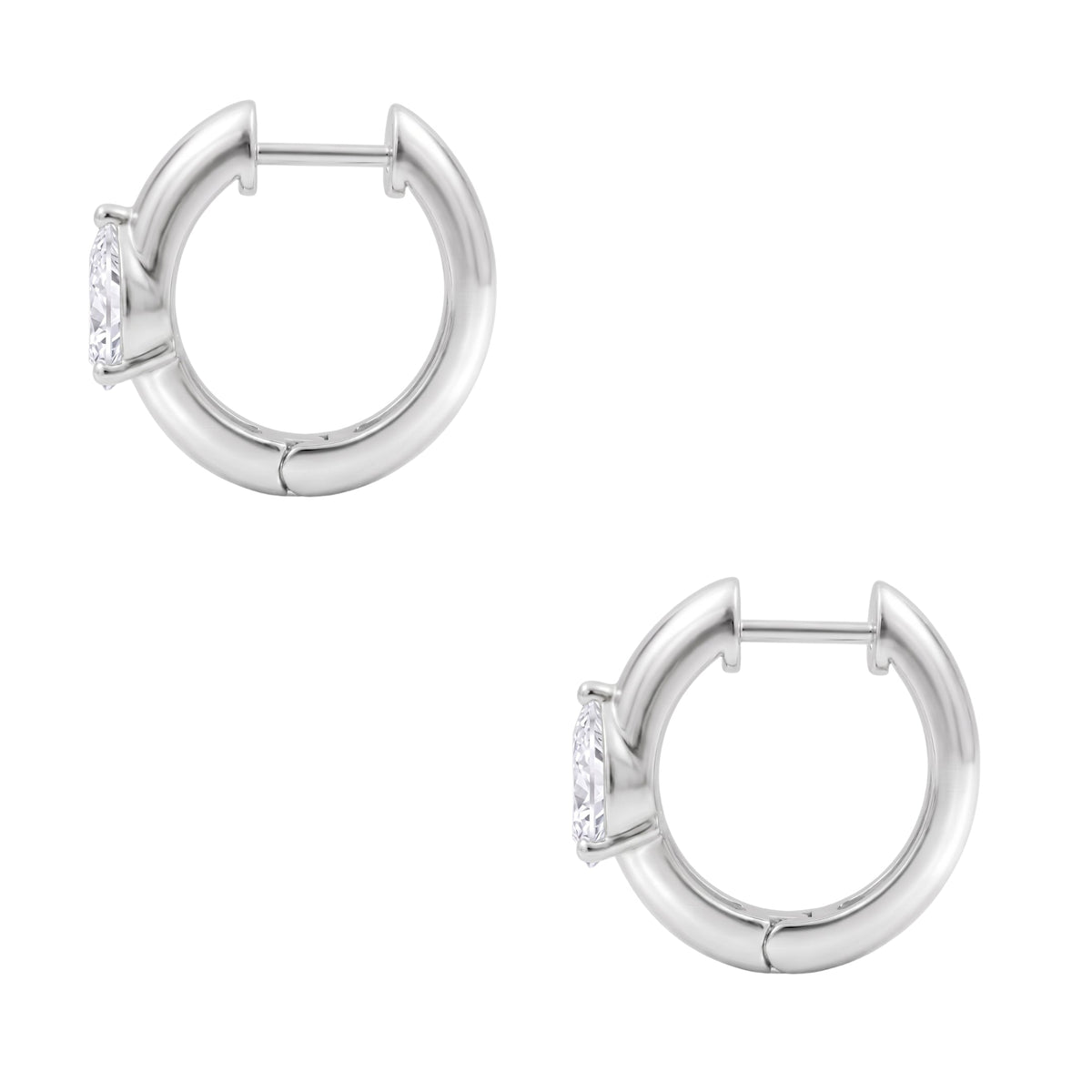 Lab-Grown Diamond Pear Hoop Earrings in 14K White Gold or 14K Yellow Gold