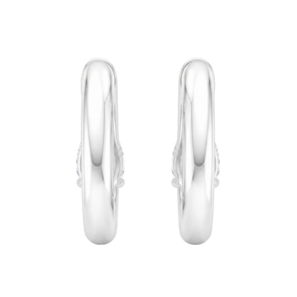 Lab-Grown Diamond Solitaire Hoop Earrings in 14K White Gold or 14K Yellow Gold