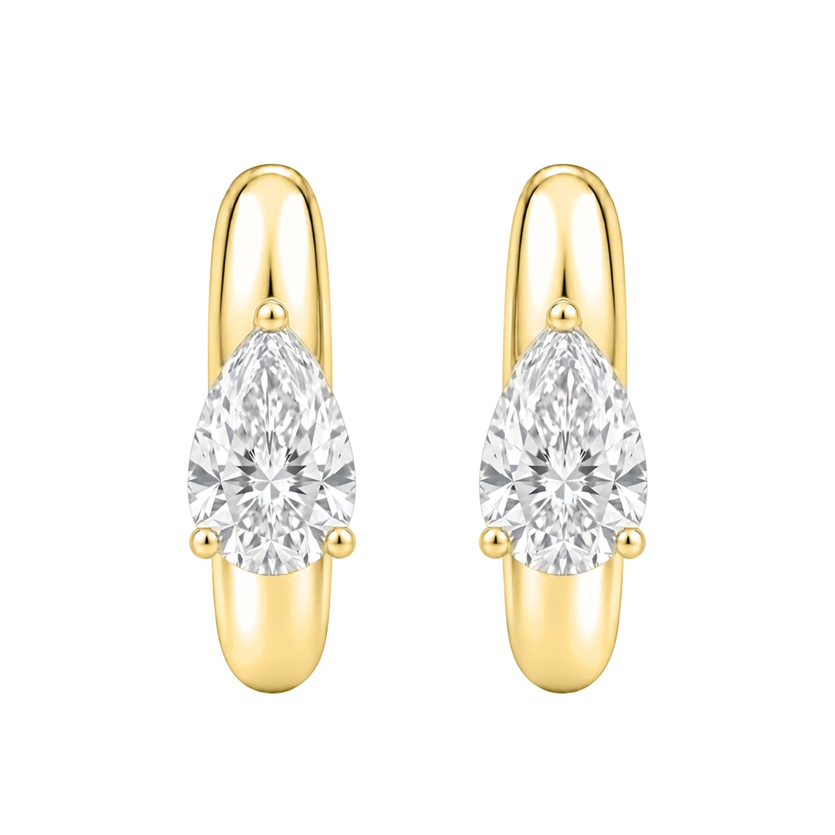 Lab-Grown Diamond Solitaire Hoop Earrings in 14K White Gold or 14K Yellow Gold