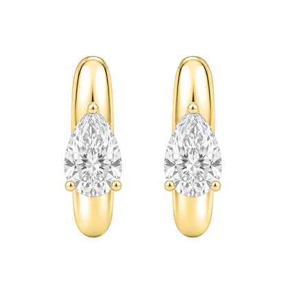 Lab-Grown Diamond Solitaire Hoop Earrings in 14K White Gold or 14K Yellow Gold