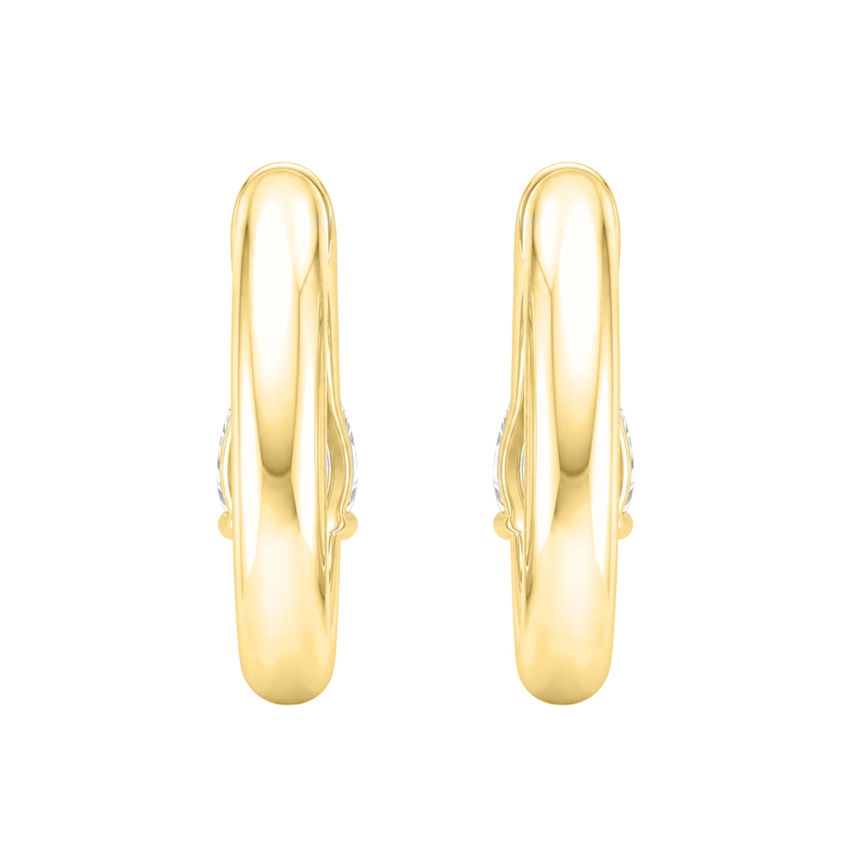 Lab-Grown Diamond Solitaire Hoop Earrings in 14K White Gold or 14K Yellow Gold