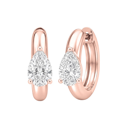 Lab-Grown Diamond Pear Hoop Earrings in 14K White Gold or 14K Yellow Gold