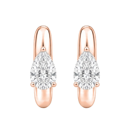 Lab-Grown Diamond Solitaire Hoop Earrings in 14K White Gold or 14K Yellow Gold